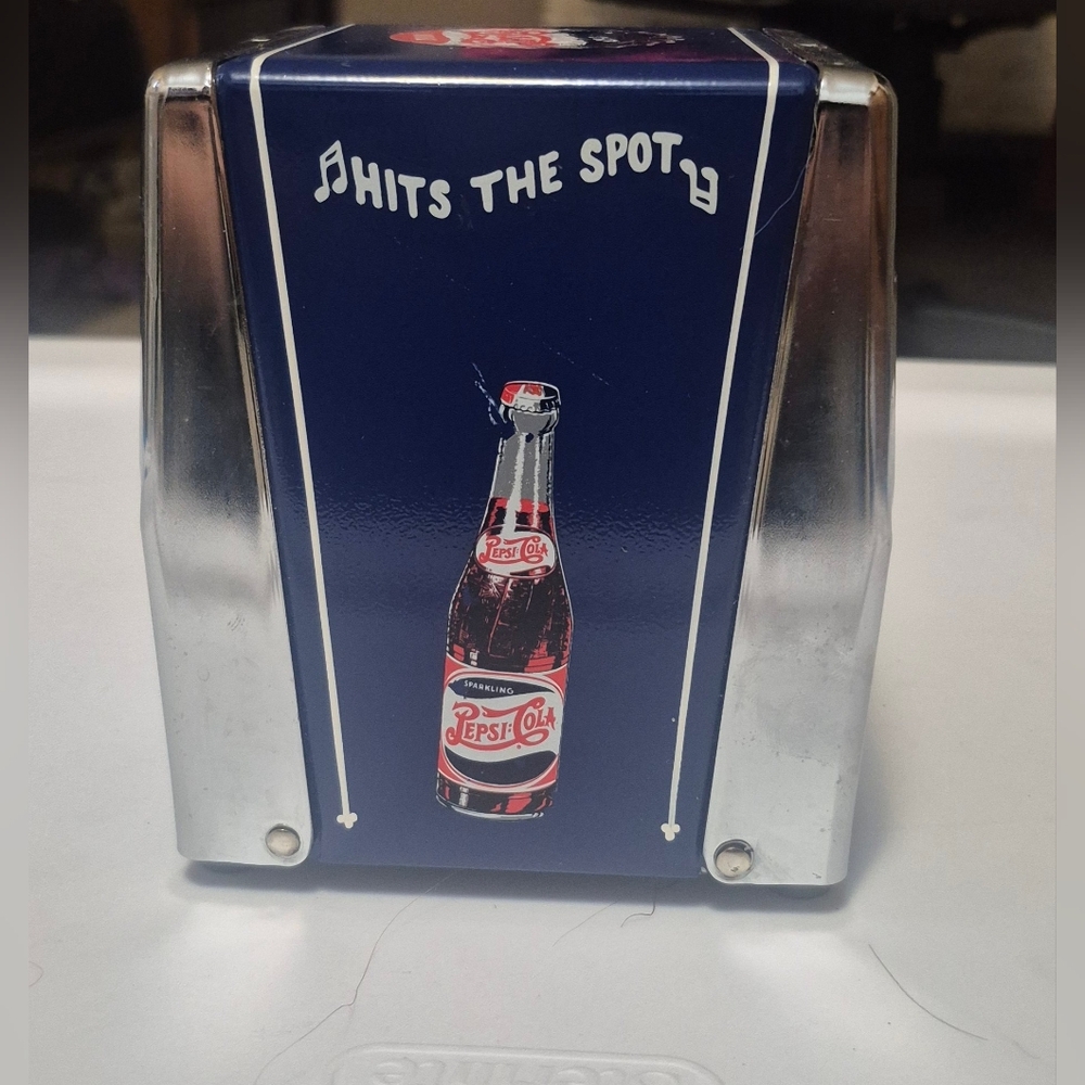 Vintage Pepsi Cola Napkin Dispenser “Hits The Spot” Diner Counter Advertising...